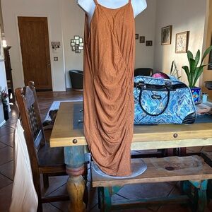 Elegant Rust Midi Dress